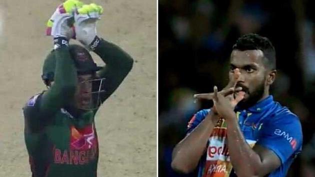 Mushfiqur Rahim mocks Sri Lanka with helmet celebration as World