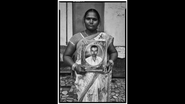 Yatam Rajitha, widow of Nagaiah, a tenant farmer from Telangana. Jodha travelled to both states of his own accord to meet the women who were left behind after their husbands, fathers and other family members took their lives.  (Vijay Jodha) 