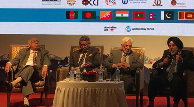 India’s Ambassador to Nepal Manjeev Singh Puri participates in the inaugural panel discussion on ‘Unleashing South Asia: A Mantra for Shared Economic Prosperity’ of the 6th SAARC Business Leaders Conclave being held in Kathmandu, on Saturday. (India in Nepal/ Twitter) India’s Ambassador to Nepal Manjeev Singh Puri participates in the inaugural panel discussion on ‘Unleashing South Asia: A Mantra for Shared Economic Prosperity’ of the 6th SAARC Business Leaders Conclave being held in Kathmandu, on Saturday. (India in Nepal/ Twitter)