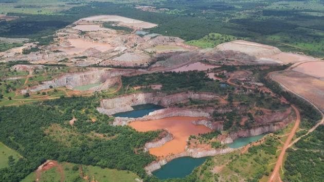 An aerial view of mining activity at the Pantanal wetlands. The region also plays an important role in controlling the climate, says Sergio Freitas, who studies the region at the University of Brasilia. “The surface functions as a big mirror made of water, reflecting part of the heat back and making the climate more agreeable,” he said. (Carl De Souza / AFP)