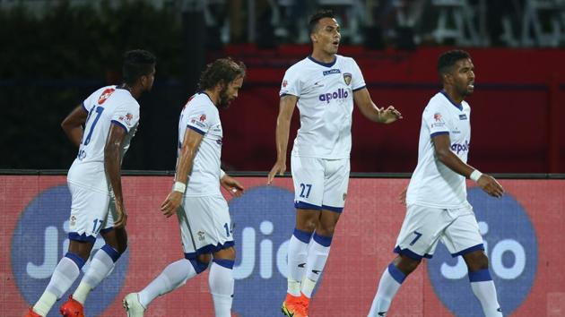 Chennaiyin FC continued to search for a third in the second half.  (ISL / SPORTZPICS) 