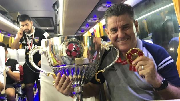Chennaiyin FC manager John Gregory’s contract was extended by a year on Sunday. (Ian Taylor/Twitter) Chennaiyin FC manager John Gregory’s contract was extended by a year on Sunday. (Ian Taylor/Twitter)