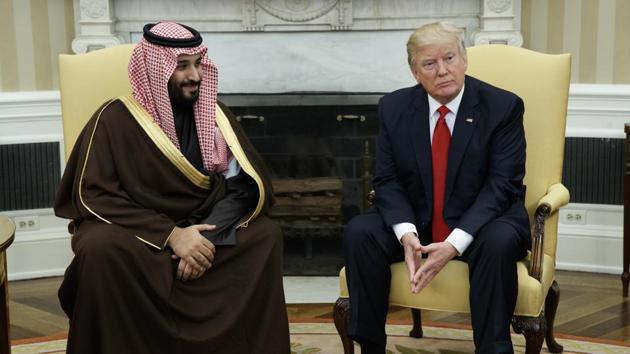 President Donald Trump meets with Saudi Defense Minister and Deputy Crown Prince Mohammed bin Salman in the Oval Office of the White House in Washington on March 14, 2017. (AP File Photo) President Donald Trump meets with Saudi Defense Minister and Deputy Crown Prince Mohammed bin Salman in the Oval Office of the White House in Washington on March 14, 2017. (AP File Photo)