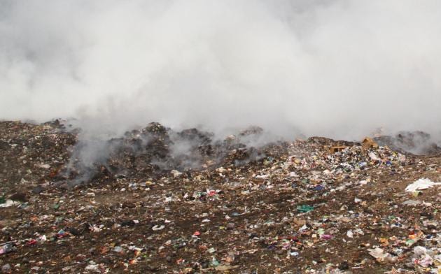 Diva dumping ground caught fire last week. (PRAFUL GANGURDE) Diva dumping ground caught fire last week. (PRAFUL GANGURDE)