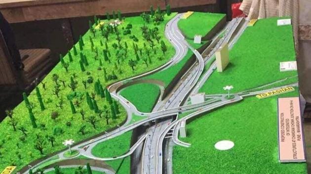 A replica of the proposed Chandani chowk flyover. It was proposed to solve Chandani chowk’s traffic snarls during the Nationalist Congress Party’s (NCP) regime. (HT PHOTO) A replica of the proposed Chandani chowk flyover. It was proposed to solve Chandani chowk’s traffic snarls during the Nationalist Congress Party’s (NCP) regime. (HT PHOTO)