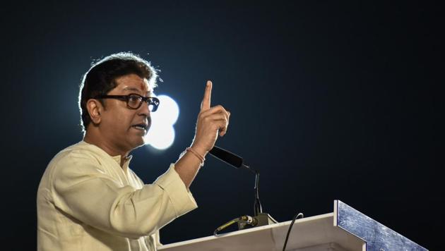 Raj Thackeray addresses a rally at Shivaji Park. (Kunal Patil/HT Photo) Raj Thackeray addresses a rally at Shivaji Park. (Kunal Patil/HT Photo)