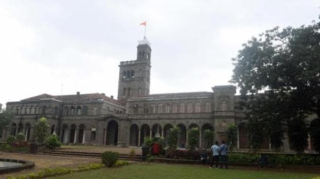 From April 25 onwards, a total of 33 students from the department of English have gone on a hunger strike outside the department appealing to the vice-chancellor to hear their demands to postpone the final exams as they were not allotted preparatory leave.(Pratham Gokhale/HT Photo)