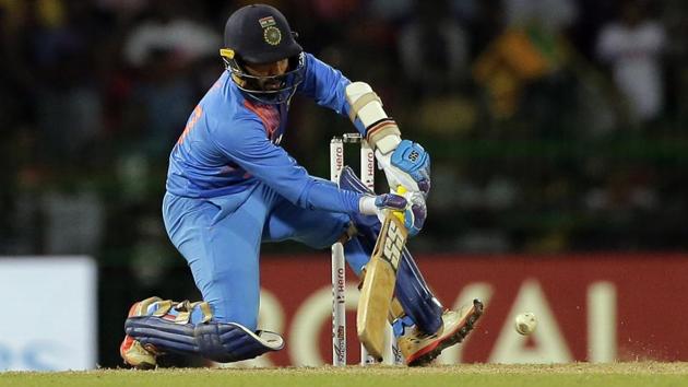 Dinesh Karthik struck a last-ball six to hand India a memorable win in the Nidahas Trophy final vs Bangladesh in Colombo on Sunday.(AP)