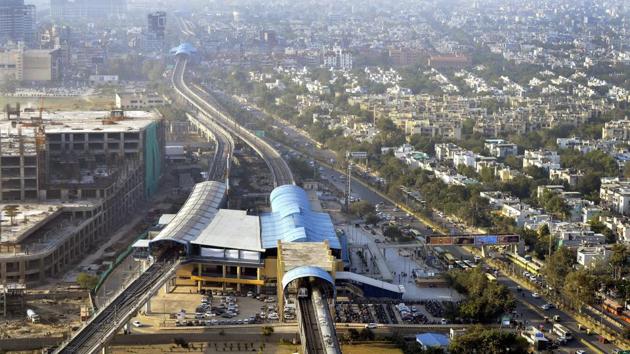 A view of Delhi Metro’s Magenta Line during a trial run on Botanical Garden-Kalkaji Mandir section in New Delhi. (PTI File Photo) A view of Delhi Metro’s Magenta Line during a trial run on Botanical Garden-Kalkaji Mandir section in New Delhi. (PTI File Photo)
