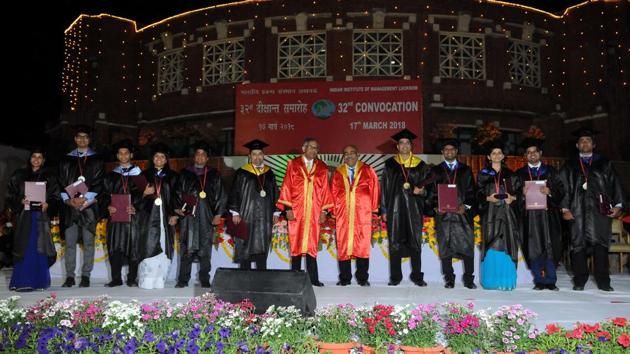 IIM Lucknow convocation at IIM Campus in Lucknow on Saturday.(Dheeraj Dhawan/Hindustan Times) IIM Lucknow convocation at IIM Campus in Lucknow on Saturday.(Dheeraj Dhawan/Hindustan Times)