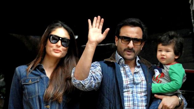 Kareena Kapoor (L), Saif Ali Khan and their son Taimur at an event in Mumbai. (PTI) Kareena Kapoor (L), Saif Ali Khan and their son Taimur at an event in Mumbai. (PTI)