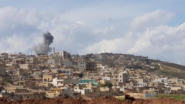 Smoke billows on the horizon near the Syrian Kurdish town of Afrin. Turkey launched the operation, code-named Olive Branch, against the town and surrounding areas on January 20, slowly squeezing the militia and hundreds of thousands of civilians into the town center to retake the enclave of Afrin from the YPG, which Ankara considers to be a “terrorist” offshoot of its own outlawed Kurdistan Workers’ Party (PKK). (AFP) Smoke billows on the horizon near the Syrian Kurdish town of Afrin. Turkey launched the operation, code-named Olive Branch, against the town and surrounding areas on January 20, slowly squeezing the militia and hundreds of thousands of civilians into the town center to retake the enclave of Afrin from the YPG, which Ankara considers to be a “terrorist” offshoot of its own outlawed Kurdistan Workers’ Party (PKK). (AFP)
