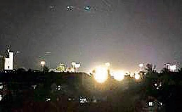 Light emanating from a gymkhana post 10pm. (HT PHOTO) Light emanating from a gymkhana post 10pm. (HT PHOTO)