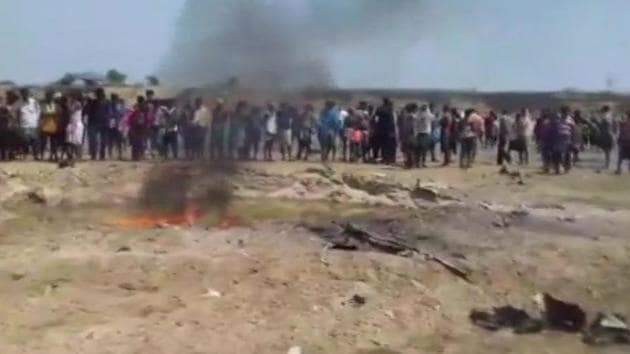 A fighter jet of the Indian Air Force (IAF) crashed into a riverbed of the Subarnarekha on the Jharkhand-Odisha border on Tuesday during a routine training sortie after taking off from Kalaikunda airbase in West Bengal. The pilot, Arvind Abhisek Joshi, ejected before the plane crashed in Mahuladangri village under Baheragora police station limits, but was injured in the process. (ANI) A fighter jet of the Indian Air Force (IAF) crashed into a riverbed of the Subarnarekha on the Jharkhand-Odisha border on Tuesday during a routine training sortie after taking off from Kalaikunda airbase in West Bengal. The pilot, Arvind Abhisek Joshi, ejected before the plane crashed in Mahuladangri village under Baheragora police station limits, but was injured in the process. (ANI)