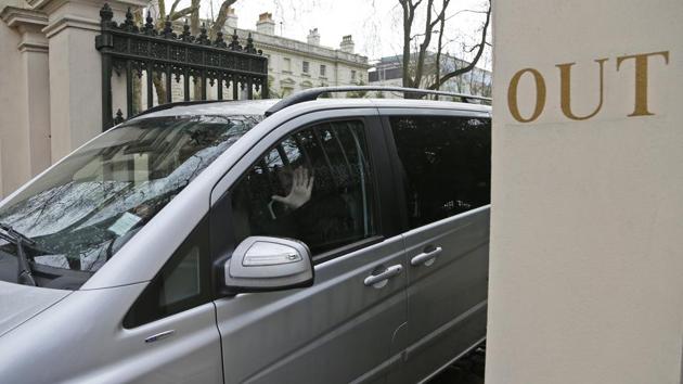 A car leaves the Russian Embassy in London on March 20, 2018. As the diplomats leave London in the biggest tit-for-tat expulsions since Margaret Thatcher ordered Soviet spies to leave in 1985, Britain’s PM May was due to chair a National Security Council meeting on the crisis. (AP) A car leaves the Russian Embassy in London on March 20, 2018. As the diplomats leave London in the biggest tit-for-tat expulsions since Margaret Thatcher ordered Soviet spies to leave in 1985, Britain’s PM May was due to chair a National Security Council meeting on the crisis. (AP)