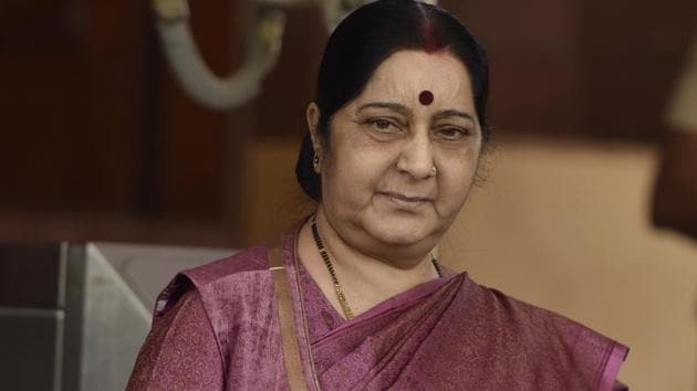 Sushma Swaraj leaves after addressing the Lok Sabha and Rajya Sabha on the issue of 39 Indians killed in Iraq, in New Delhi. (Sonu Mehta/HT Photo) Sushma Swaraj leaves after addressing the Lok Sabha and Rajya Sabha on the issue of 39 Indians killed in Iraq, in New Delhi. (Sonu Mehta/HT Photo)