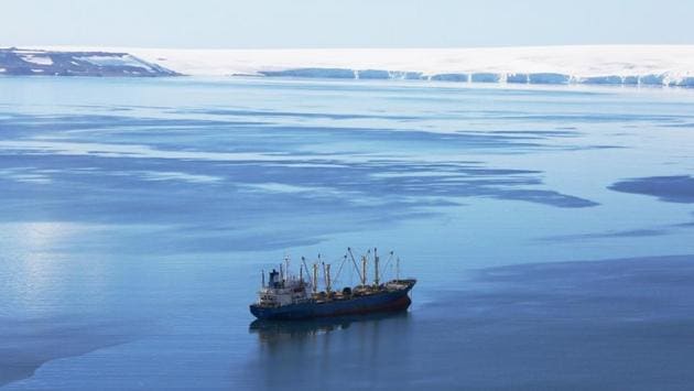 A krill fishing ship of unknown nationality is seen in the waters of Half Moon Bay, Antarctica. According to Greenpeace, a key concern is industrial fishing for krill. The group issued a report this month noting that most Antarctic wildlife, including penguins, whales and seals, depend either directly or indirectly on the small shrimp-like creatures for food. (Alexandre Meneghini / REUTERS) A krill fishing ship of unknown nationality is seen in the waters of Half Moon Bay, Antarctica. According to Greenpeace, a key concern is industrial fishing for krill. The group issued a report this month noting that most Antarctic wildlife, including penguins, whales and seals, depend either directly or indirectly on the small shrimp-like creatures for food. (Alexandre Meneghini / REUTERS)