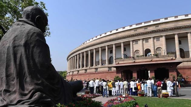 Telgu Desham Party (TDP) political party MPs shout slogans demanding special status for the state of Andhra Pradesh during a protest outside Parliament in New Delhi on March 20. (AFP Photo) Telgu Desham Party (TDP) political party MPs shout slogans demanding special status for the state of Andhra Pradesh during a protest outside Parliament in New Delhi on March 20. (AFP Photo)