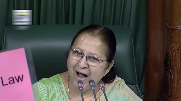 Lok Sabha speaker Sumitra Mahajan speaks during the second phase of the Budget Session of Parliament, in New Delhi on March 21. (PTI Photo) Lok Sabha speaker Sumitra Mahajan speaks during the second phase of the Budget Session of Parliament, in New Delhi on March 21. (PTI Photo)