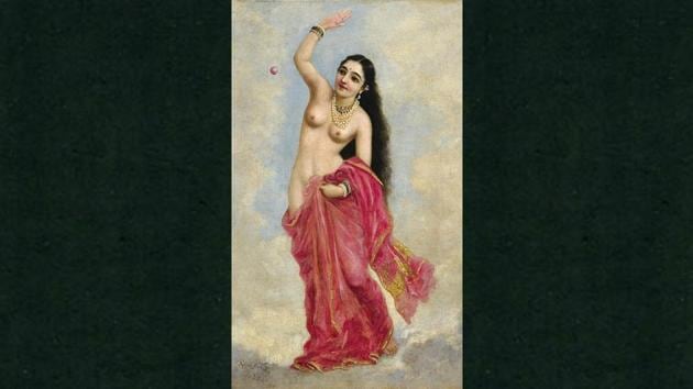 Raja Ravi Varma’s painting that portrays the apsara’s descent through the skies down to earth, is said to be inspired from Venus who was the embodiment of female beauty.(Wikimedia Commons)