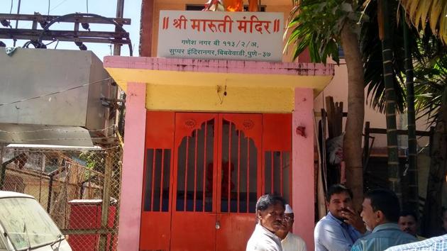 The incident happened on the premises of a Hanuman temple in Ganeshnagar area of Upper Indiranagar in Bibvewadi.(RAHUL RAUT/HT PHOTO)