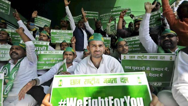 The Supreme Court on Thursday closed proceedings against former Bihar minister Tej Pratap (C), son of jailed RJD supremo Lalu Prasad Yadav, in the murder case of a Siwan-based journalist. A bench comprising Chief Justice Dipak Misra and Justices A M Khanwilkar and D Y Chandrachud considered the submission that CBI has not found any incriminating material against the RJD leader. (PTI File) 