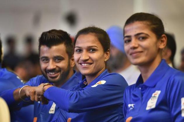 Hockey players (L-R) Manpreet Singh, Rani Rampal and Savita Punia. (PTI) Hockey players (L-R) Manpreet Singh, Rani Rampal and Savita Punia. (PTI)
