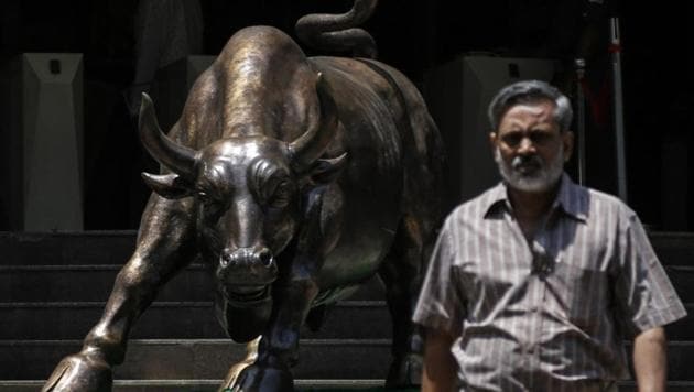 A bronze bull sculpture at the Bombay Stock Exchange (BSE) building in Mumbai. (Reuters File Photo) A bronze bull sculpture at the Bombay Stock Exchange (BSE) building in Mumbai. (Reuters File Photo)