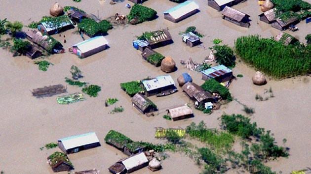 File photo of an aerial view of the flood-affected districts of lower Assam. (PTI photo) File photo of an aerial view of the flood-affected districts of lower Assam. (PTI photo)