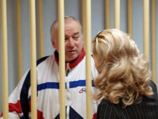 Sergei Skripal, a former colonel of Russia's GRU military intelligence service, looks on inside the defendants' cage as he attends a hearing at the Moscow military district court, Russia August 9, 2006.(Reuters File Photo)