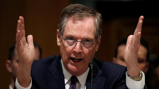 US trade representative Robert Lighthizer testifies before a Senate Finance Committee hearing on President Trump's 2018 Trade Policy Agenda on Capitol Hill in Washington, on Thursday. (REUTERS) US trade representative Robert Lighthizer testifies before a Senate Finance Committee hearing on President Trump's 2018 Trade Policy Agenda on Capitol Hill in Washington, on Thursday. (REUTERS)