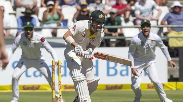 David Warner was bowled by Kagiso Rabada and he exchanged verbals with a fan, who sarcastically applauded his dismissal.(AP)