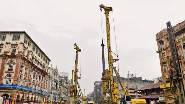 There has been a spate of mishaps at the metro construction sites in Mumbai, with one even leading to the death of a person. (HT FILE) There has been a spate of mishaps at the metro construction sites in Mumbai, with one even leading to the death of a person. (HT FILE)