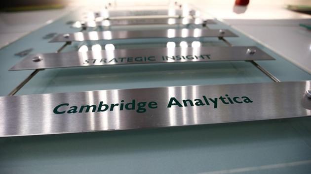 The nameplate of political consultancy, Cambridge Analytica, is seen in central London, Britain. (REUTERS) The nameplate of political consultancy, Cambridge Analytica, is seen in central London, Britain. (REUTERS)