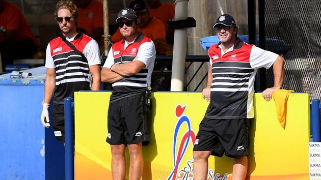 Sjoerd Marijne (C) is taking the India men’s hockey team to task whenever they are found to be lacking in discipline. (AFP) Sjoerd Marijne (C) is taking the India men’s hockey team to task whenever they are found to be lacking in discipline. (AFP)