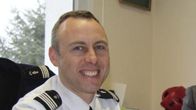 In this image dated March 2013 and provided by regional newspaper Ouest France, Arnaud Beltrame poses for a photo in Avranches, western France. (AP File Photo) In this image dated March 2013 and provided by regional newspaper Ouest France, Arnaud Beltrame poses for a photo in Avranches, western France. (AP File Photo)