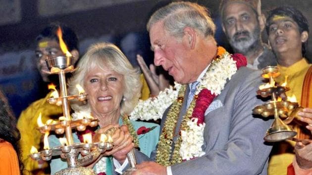 Prince Charles and his wife Camilla Parker Bowles during their visit to India. The books claims that after Diana’s death, his approval rating crashed to four per cent and has been only rescued by his marriage to Camilla. (Rishi Ballabh/ Hindustan Times) Prince Charles and his wife Camilla Parker Bowles during their visit to India. The books claims that after Diana’s death, his approval rating crashed to four per cent and has been only rescued by his marriage to Camilla. (Rishi Ballabh/ Hindustan Times)