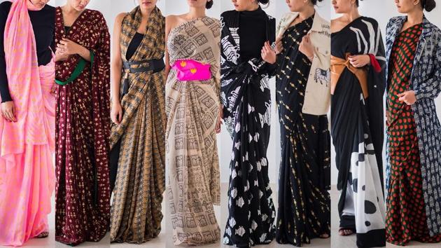 Variety of outlet saree wearing