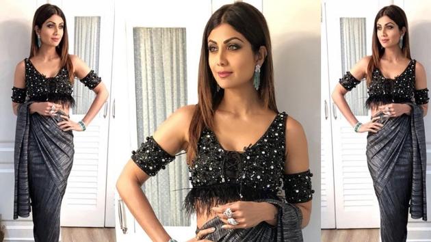 Actor Shilpa Shetty is often spotted in something out-of-the-ordinary and sexy. Her latest saree is no different. (Instagram/ theshilpashettykundra)