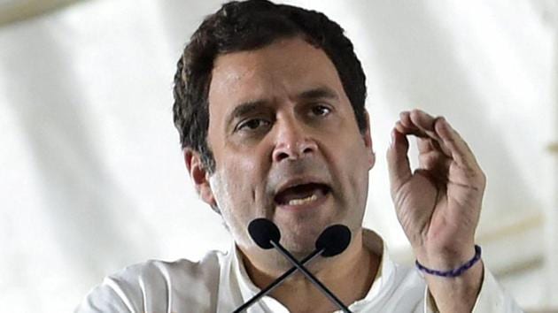 All India Congress Committee president Rahul Gandhi addresses a public meeting in Malavall town in Mysuru on Saturday. (PTI File Photo) All India Congress Committee president Rahul Gandhi addresses a public meeting in Malavall town in Mysuru on Saturday. (PTI File Photo)