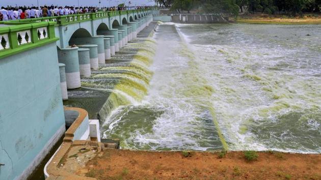 Cauvery river flowing in to Kallanai Dam in Tiruchirapalli district of Tamil Nadu. (PTI File Photo) Cauvery river flowing in to Kallanai Dam in Tiruchirapalli district of Tamil Nadu. (PTI File Photo)