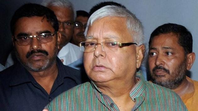 RJD Chief and former Bihar Chief Minister Lalu Prasad Yadav arrives to appear before the special CBI Court in connection with a multi-crore fodder scam case, in Ranchi.(PTI File Photo)