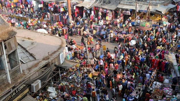 Commercial complexes running from residential establishments at Maharana Pratap crossing in Hussainganj, Qaiserbagh and Aminabad have also been identified for demolition. (HT Photo) Commercial complexes running from residential establishments at Maharana Pratap crossing in Hussainganj, Qaiserbagh and Aminabad have also been identified for demolition. (HT Photo)