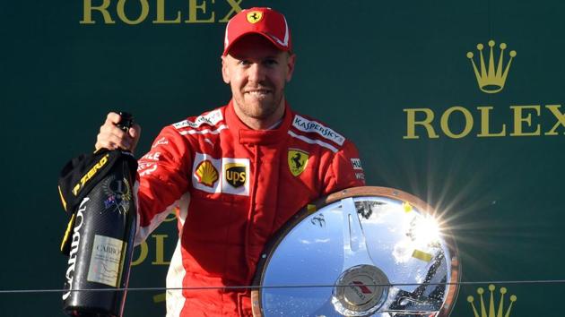 Sebastian Vettel won the Australian Grand Prix title by beating Lewis Hamilton in the first Formula One race of the season in Melbourne.(AFP)