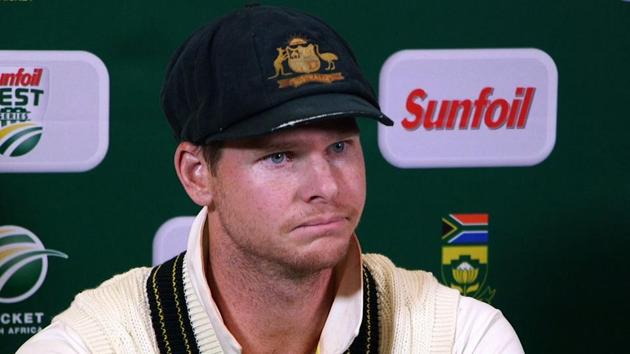 A video grab of Australia's captain Steve Smith at a press conference in Cape Town, on March 24, as he admitted to ball-tampering during the third Test against South Africa. (AFP) A video grab of Australia's captain Steve Smith at a press conference in Cape Town, on March 24, as he admitted to ball-tampering during the third Test against South Africa. (AFP)