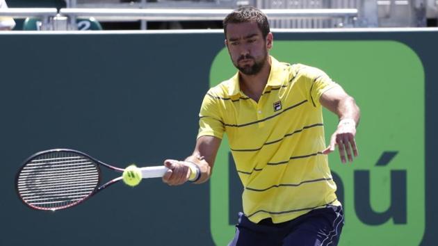 Marin Cilic of Croatia hits a forehand against Vasek Pospisil of Canada (not pictured) on Day 6 of the Miami Open at Tennis Center at Crandon Park. (USA Today Sports) Marin Cilic of Croatia hits a forehand against Vasek Pospisil of Canada (not pictured) on Day 6 of the Miami Open at Tennis Center at Crandon Park. (USA Today Sports)