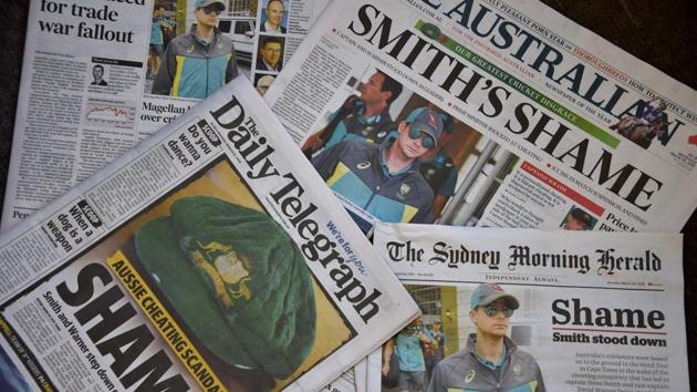 Steve Smith’s admission of deliberately tampering with the ball has led to plenty of criticism, from Australia’s press to the Marylebone Cricket Club, the custodians of the cricket law. (AFP) Steve Smith’s admission of deliberately tampering with the ball has led to plenty of criticism, from Australia’s press to the Marylebone Cricket Club, the custodians of the cricket law. (AFP)