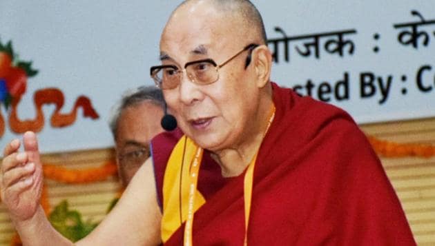 Dalai Lama had met Naren Chandra Das for the first time in 58 years during the ‘Namami Brahmaputra’ river festival organised by the Assam government in 2017. (PTI File Photo) Dalai Lama had met Naren Chandra Das for the first time in 58 years during the ‘Namami Brahmaputra’ river festival organised by the Assam government in 2017. (PTI File Photo)