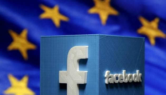 A 3D-printed Facebook logo is seen in front of the logo of the European Union. (Reuters File Photo) A 3D-printed Facebook logo is seen in front of the logo of the European Union. (Reuters File Photo)
