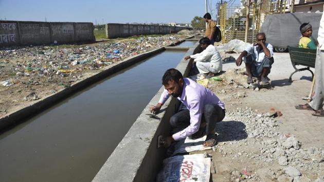 Following the first drowning incident itself, the corporation had started the construction of a boundary wall and also the cleaning of the drain(Sakib ali/HT Photo) Following the first drowning incident itself, the corporation had started the construction of a boundary wall and also the cleaning of the drain(Sakib ali/HT Photo)